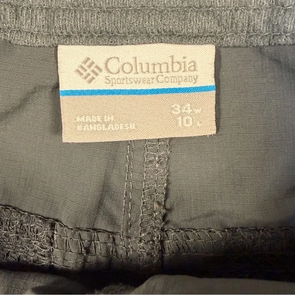 Columbia Men's 32w 10l Silver Ridge Cargo Shorts Grey Nylon AM4084 Boating Hike - Picture 4 of 13